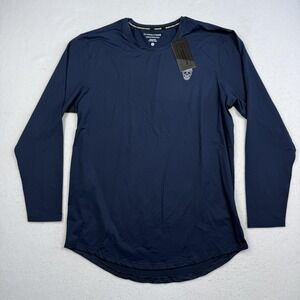 Gymreapers Shirt Mens XL Blue Long Sleeve Gym Performance Skull Athletic Top